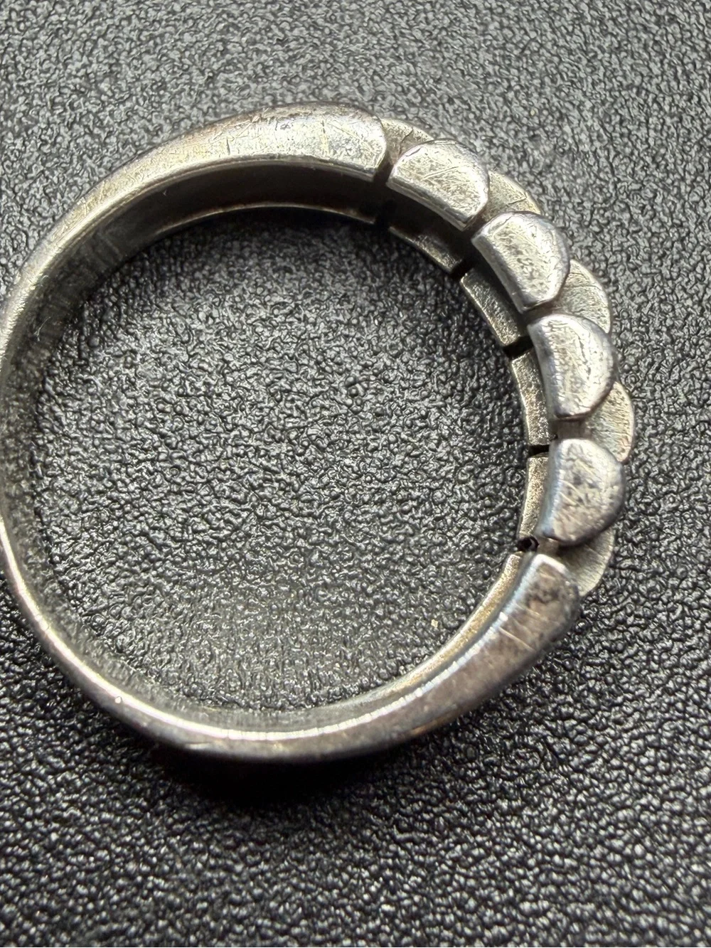 Chunky Industrial-Inspired Sterling Silver Ring size 9